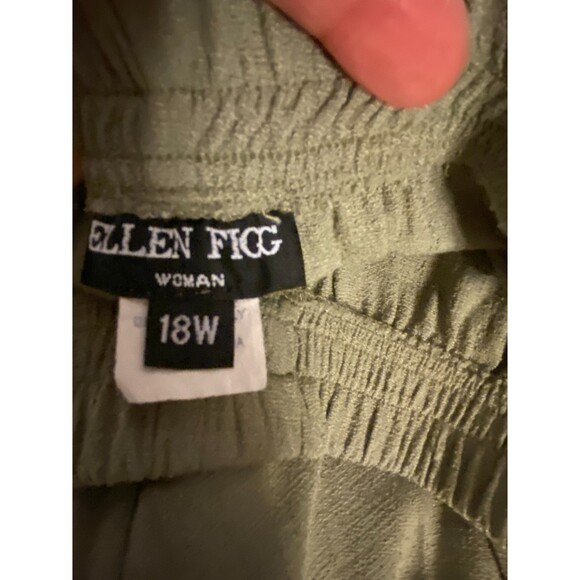 Ellen Figg Woman Pants 18W  Elastic Waist Green Vintage! - Picture 4 of 6